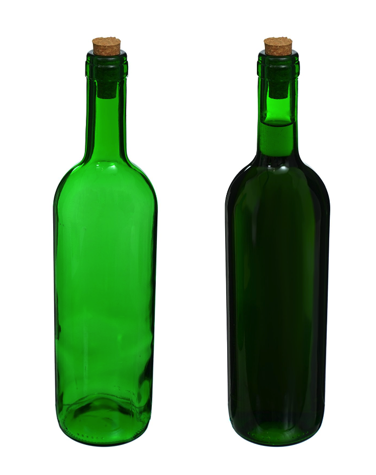 Weinflasche 0,75 Liter in Grün - leben Natürlich