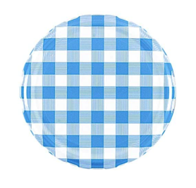 Twist-Off-Deckel Blau / Weiß Block Design, 82mm pro 10 stück