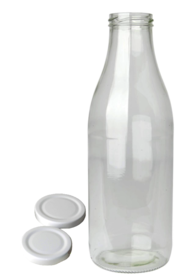 Saft-Flasche 750 ml mit eine weisse Kappe
