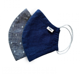 Tilley Organic Cotton Mundmaske (2) Solid Navy / Grey Print