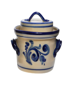 Gärtopf Grau-Blau mit Deckel und Steinen 2 Liter