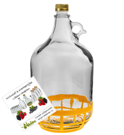 Gärflasche 5 L mit Schraubverschluss und gelbem Plastikkorb