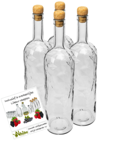 Glasflasche "Frozen" 1 Liter (4 Stück)
