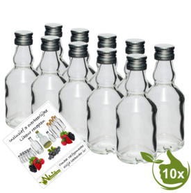 Mini Glasflasche "Shotje" 50ml (10 Stück)