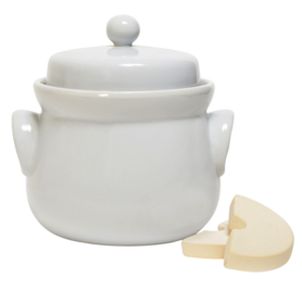 Mini-Gärtopf grau mit Deckel und Steinen 1Ltr.