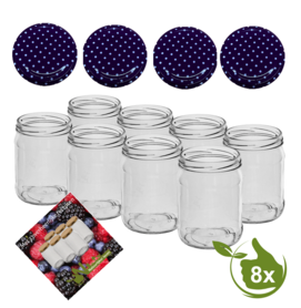 Marmeladengläser 500 ml mit twist-off deckel (Lila) pro 8 Stück