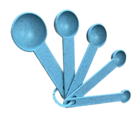Maatlepelset, maatlepel keuken maatlepel, 5 stuks (1/4 tl, 1/2 tl, 1 tl, 1/2 el, 1 el), kunststof, gekleurd