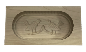 Butterform eckig für 250g Butter – Motiv: 2 vögel