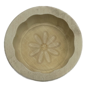 Butterform rund für 30g Butter – Motiv: Rosette