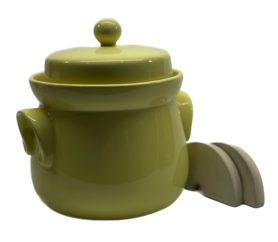 Mini-Gärtopf gelb mit Deckel und Steinen 3Ltr.