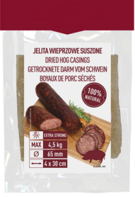 Getrocknete Schweinedärme, Kaliber 65 mm, 30 cm - 4 Stk.