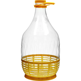 Gärflasche aus Kunststoff, 5 l, mit Schraubverschluss, Tragegriff und Korb