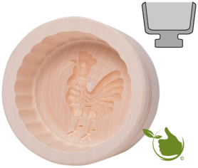 Butterform rund für 250g Butter – Motiv: Hahn